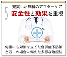 充実した無料のアフターケア安全性と効果を重視